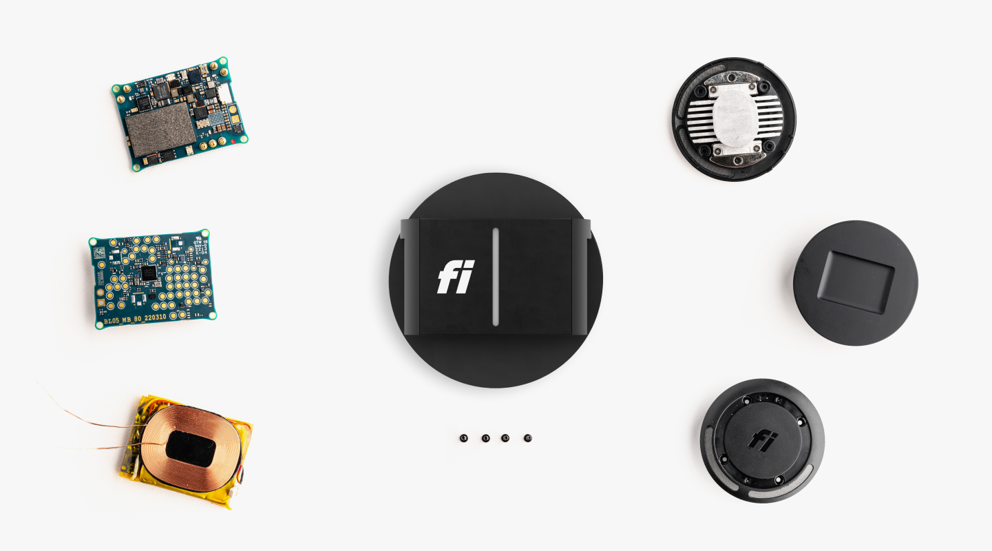 An exploded view of the Fi collar