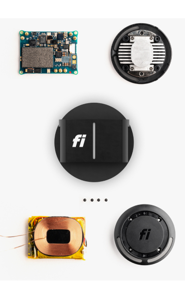 An exploded view of the Fi collar